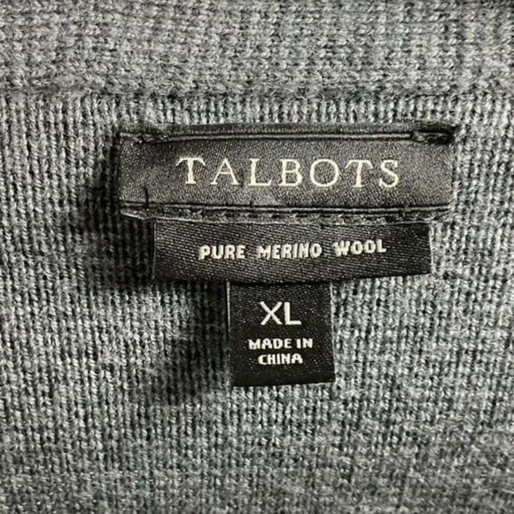 Talbots Merino Wool Zip-up Sweater/Jacket, Women's XL, Charcoal Gray - Picture 7 of 8